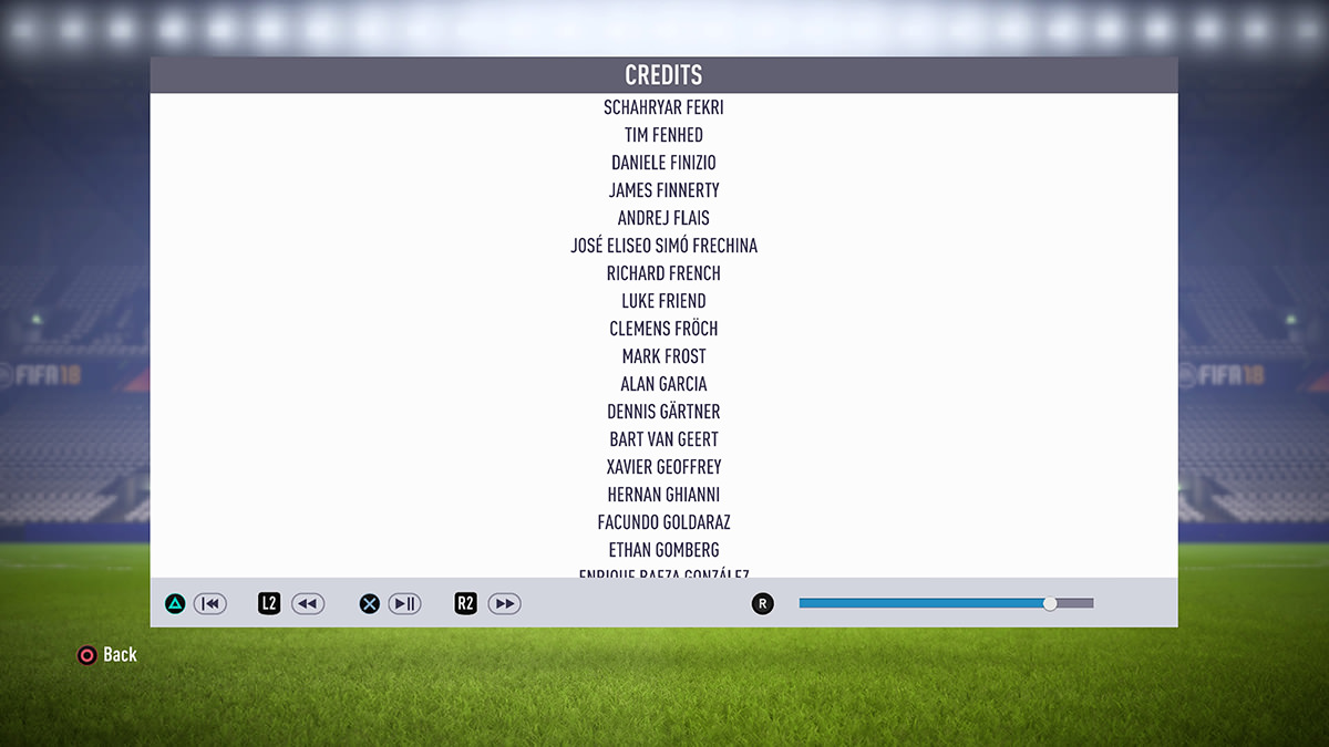 FIFA 18 Credits